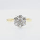18KWG/18KYG 花柄 天然ダイヤモンドリング 1.11ct ラウンドカット