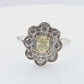 Oval Diamond Ring with Flower Design - 1.408ct