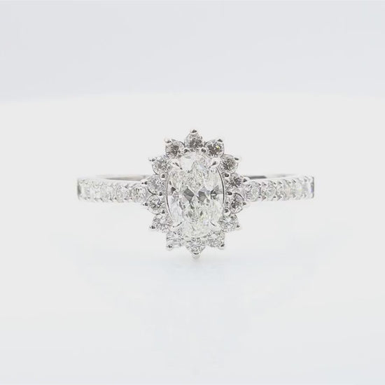 天然ダイヤモンドリング 1.144ct Oval 18KWG 映像
