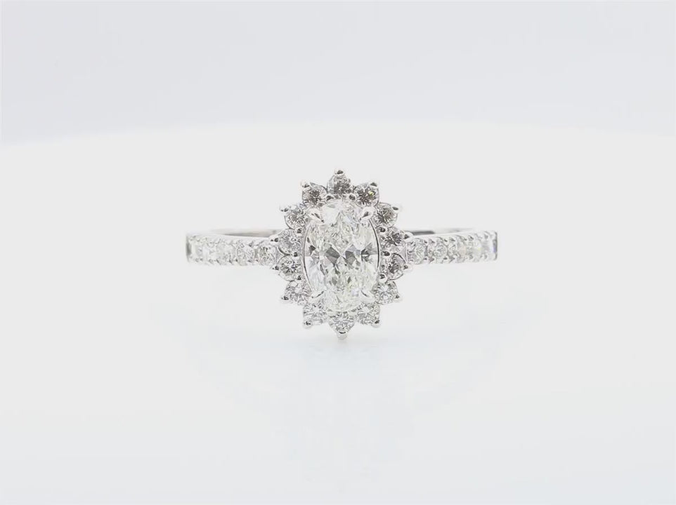 天然ダイヤモンドリング 1.144ct Oval 18KWG 映像