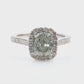 Mael Cushion Very Light Green Diamond Ring - 2.424ct