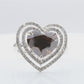 天然ダイヤモンドリング Brown 5.985ct Heart 18KWG 映像