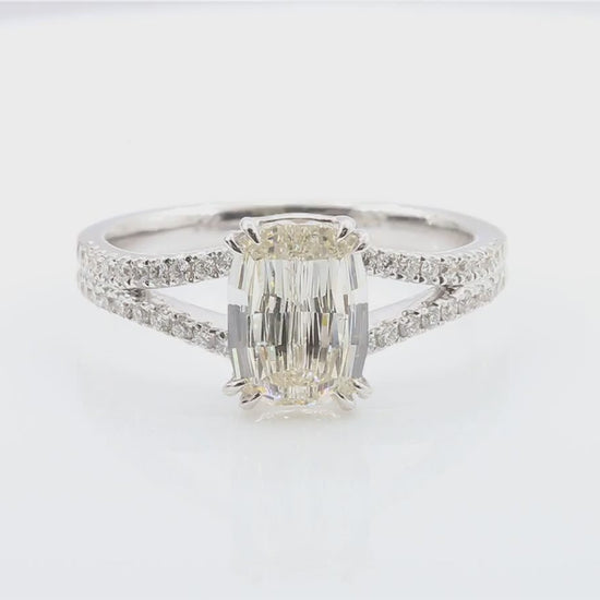 天然ダイヤモンドリング フェイントブラウン ラディアント SI1 2.368ct 映像