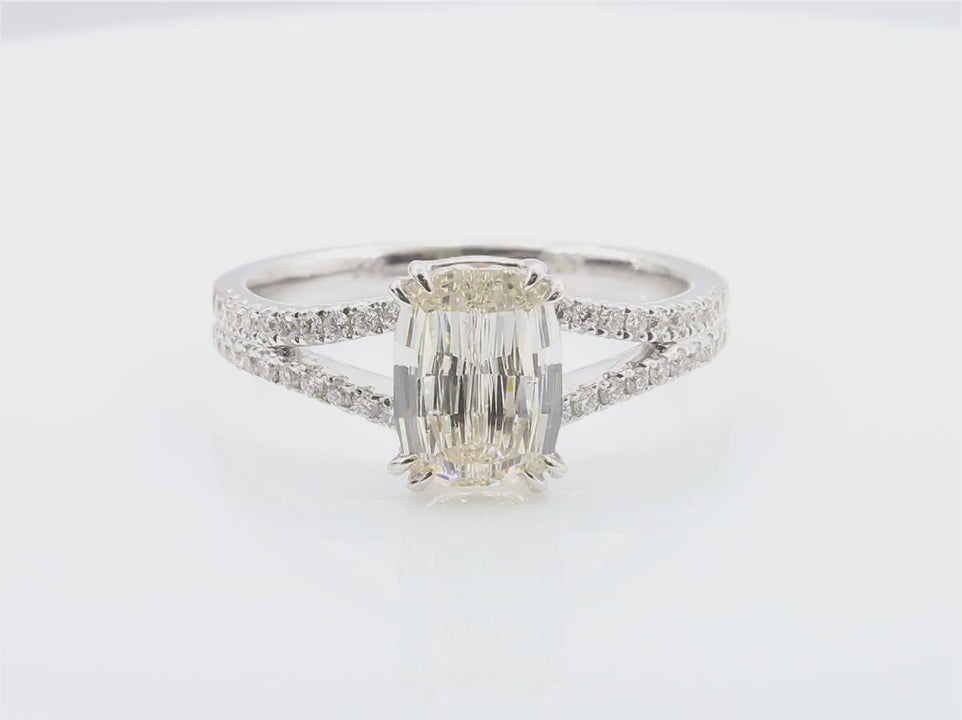 天然ダイヤモンドリング フェイントブラウン ラディアント SI1 2.368ct 映像