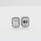 18K Colorless Diamond Earrings Emerald-cut - 0.86ct