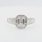 18K 無色D ダイヤモンドリング 1.92ct SI1 エメラルドカット