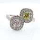 Mael Cushion Yellow & Pink Diamond Ring - 2.614ct