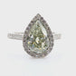 Mael Pear Light Green Diamond Ring - 3.86ct