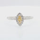 天然ダイヤモンドリング Orange Yellow 0.522ct Marquise 18KWG 映像