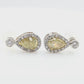 PT900 イエローダイヤモンドイヤリング 1.413ct Fancy Light Yellow SI2 ペア