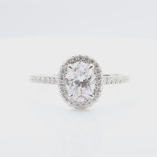 天然ダイヤモンドリング 1.438ct Oval 18KWG 映像