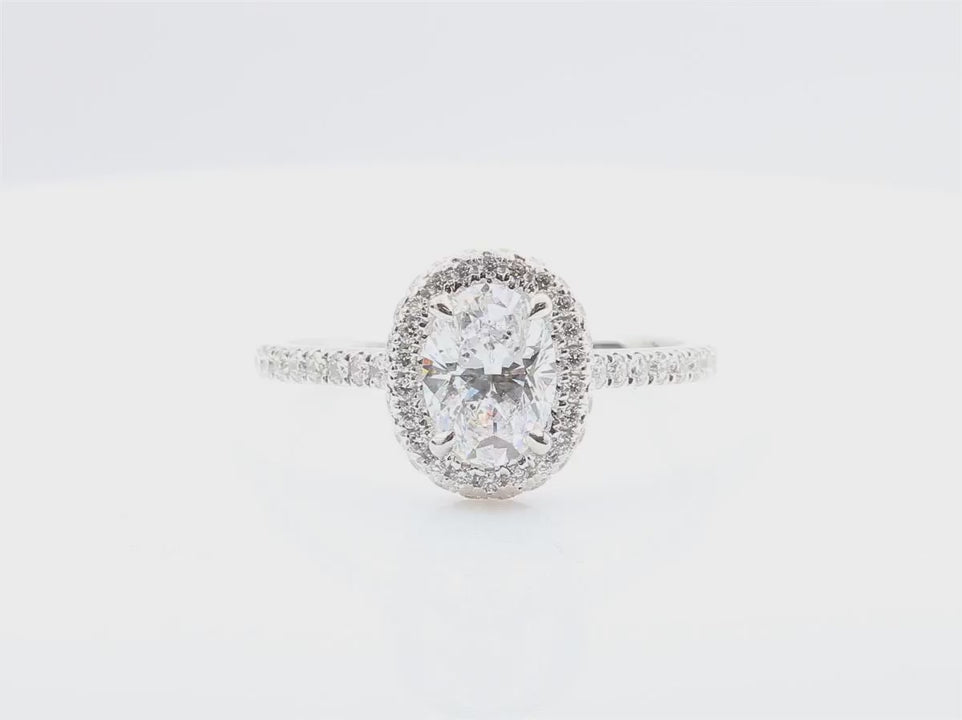 天然ダイヤモンドリング 1.438ct Oval 18KWG 映像