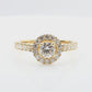18KYG Round-cut Near Colorless Diamond Ring - 1.019ct 