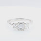 18K 無色E ダイヤモンドリング 1.237ct エメラルドカット
