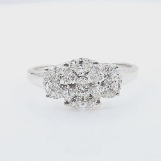  天然ダイヤモンドリング 無色 オーバルデザイン 1.5ct 映像