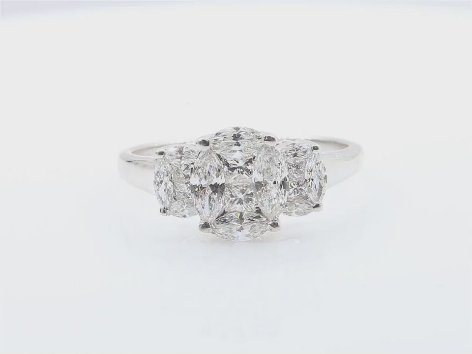  天然ダイヤモンドリング 無色 オーバルデザイン 1.5ct 映像