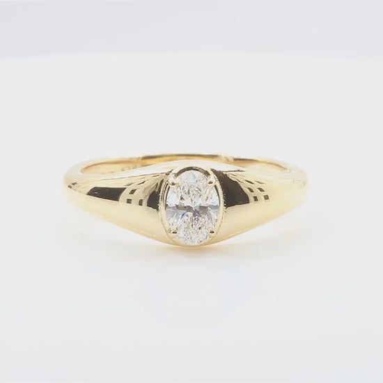 天然ダイヤモンドリング 0.459ct Oval 18KYG 映像