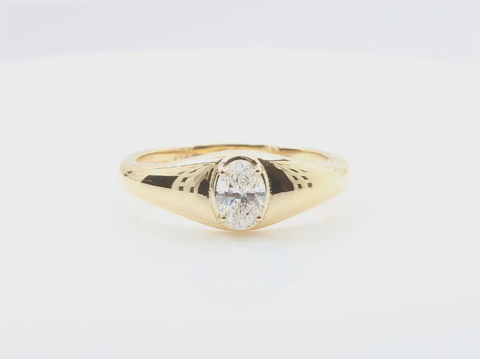 天然ダイヤモンドリング 0.459ct Oval 18KYG 映像