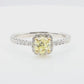 18K イエローダイヤモンドリング 1.216ct Fancy Yellow VVS2 ヘキサゴン