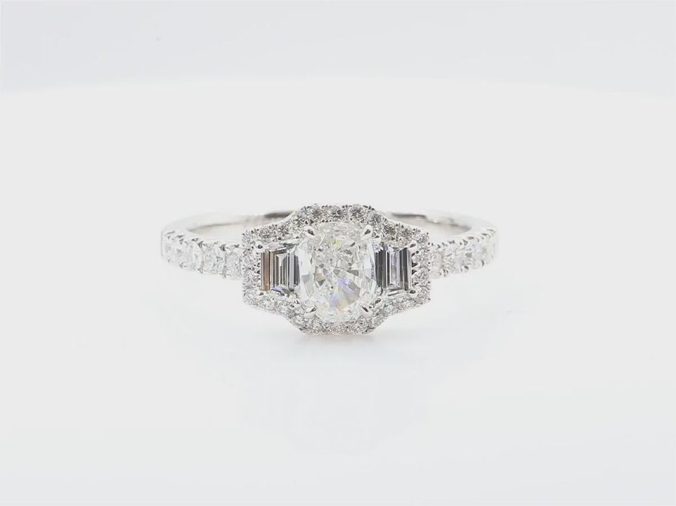 天然ダイヤモンドリング 1.041ct Oval 18KWG 映像