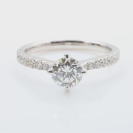 天然ダイヤモンドリング ほぼ無色 ラウンド SI1 1.215ct 映像