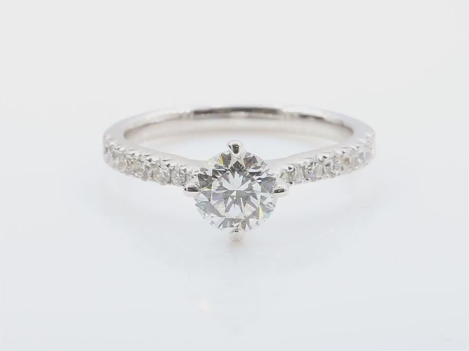 天然ダイヤモンドリング ほぼ無色 ラウンド SI1 1.215ct 映像