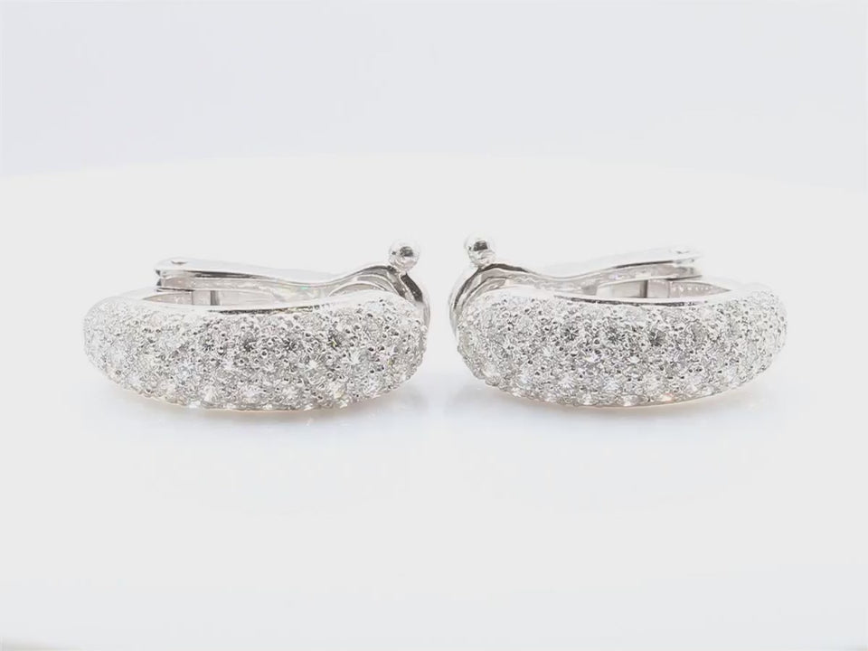 18K パヴェ天然ダイヤモンド フープピアス 1.4ct – ヴァイス