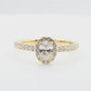 18K Oval-cut Colorless Diamond Ring - 0.835ct