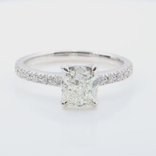 天然ダイヤモンドリング ほぼ無色 クッション VS2 1.86ct 映像