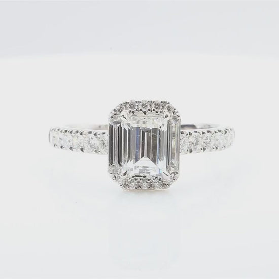 天然ダイヤモンドリング 1.496ct Emerald 18KWG 映像