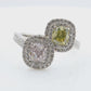 Pink Diamond Ring クッション2色 2.614ct VS2-I1 Video