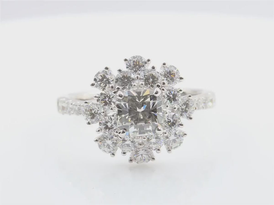 天然ダイヤモンドリング ほぼ無色 クッション SI1 1.07ct 映像