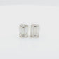 18K ほぼ無色H ダイヤモンドイヤリング エメラルドカット - 2.02ct