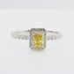 18K Cushion-cut Vivid Yellow Diamond Ring - 1.148ct