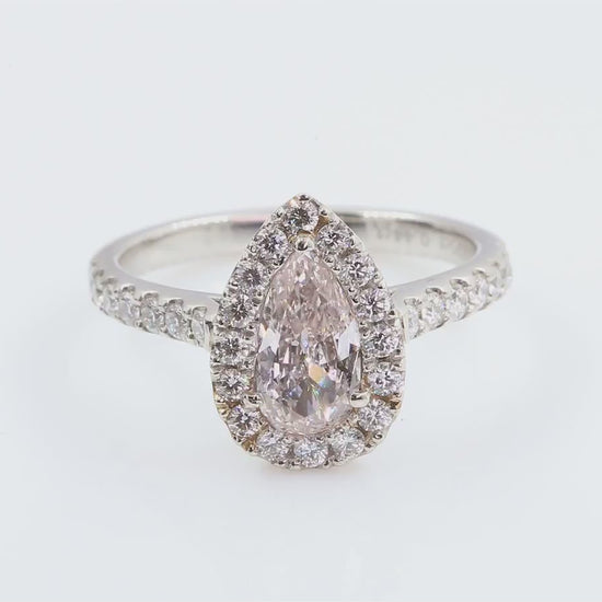 Mael ライト・ピンク ペア・ダイヤモンドリング 1.135ct 天然 CGL SI-1 リング映像