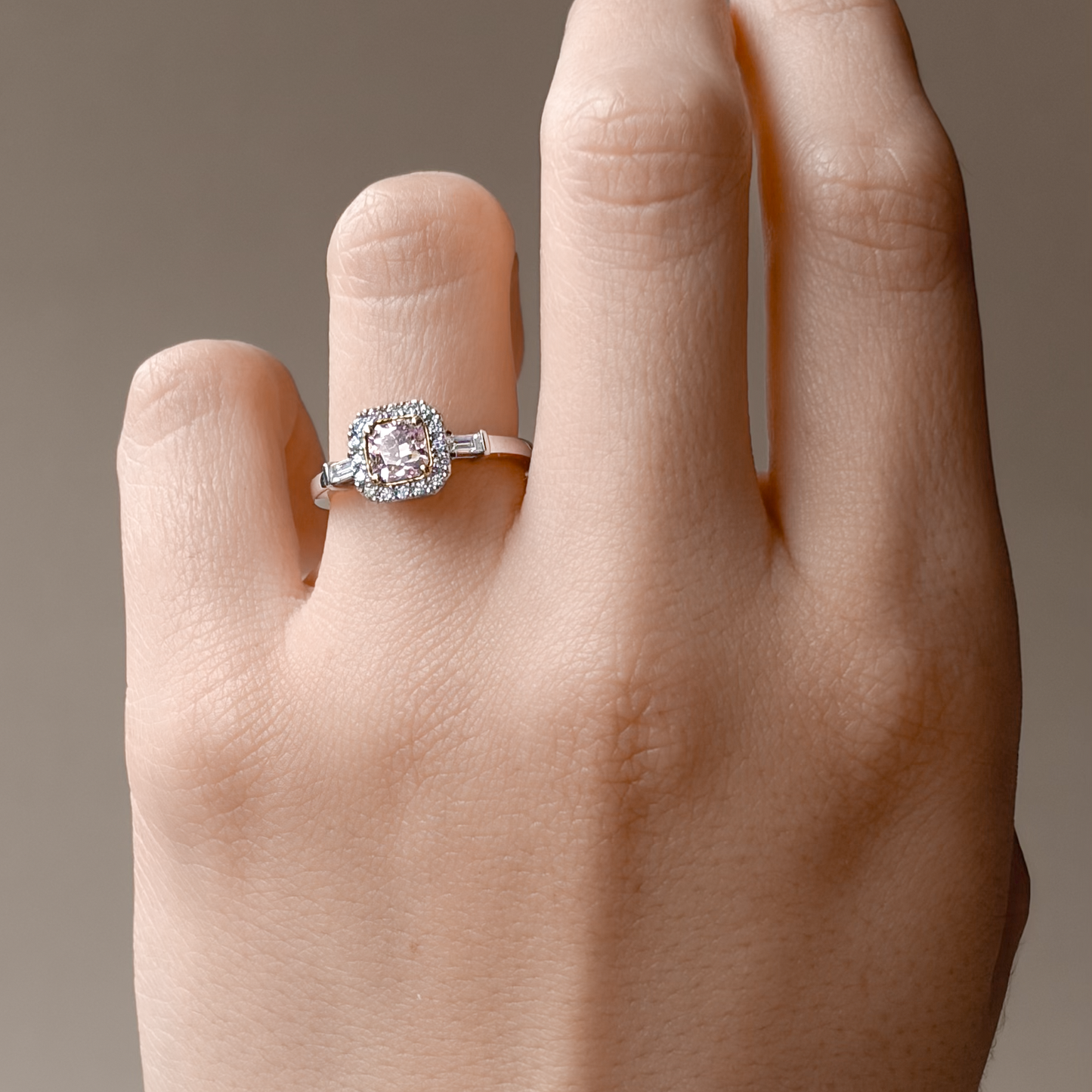 Mael Radiant Very Light Pink Diamond Ring - 0.777ct 