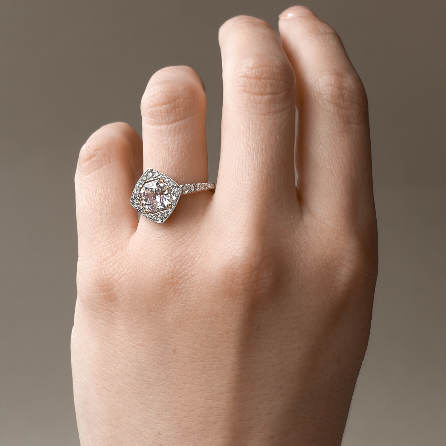 Mael Octagon Very Light Pink Diamond Ring - 2.022ct 
