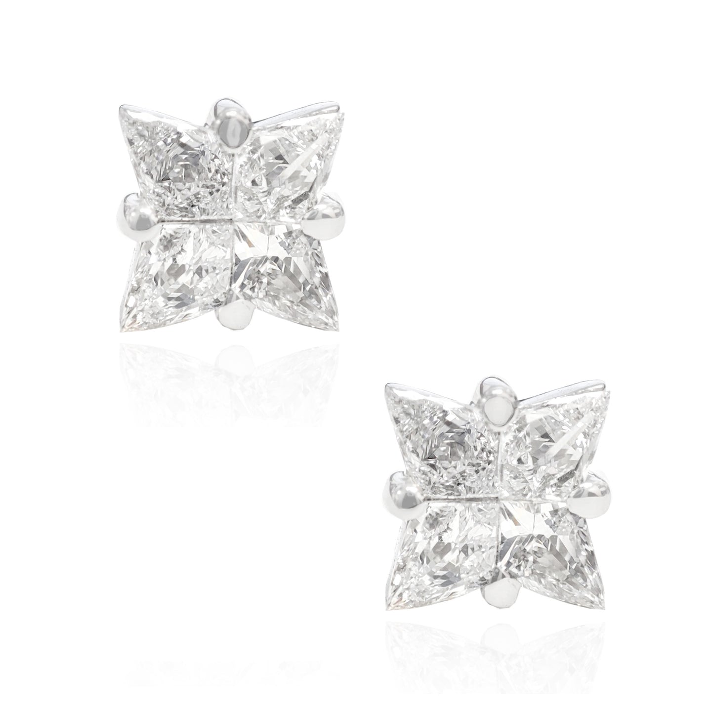 Diamond Quatrefoil Cluster Earrings - 0.55ct