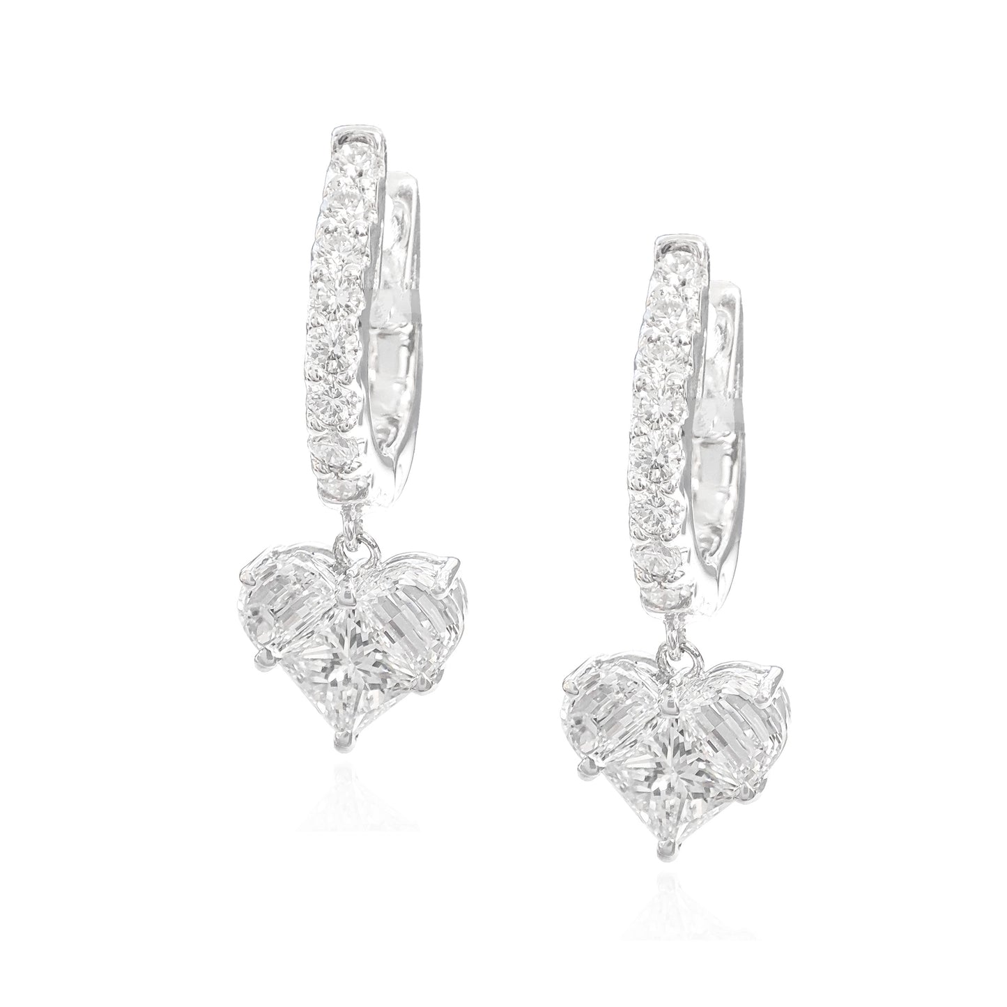 Heart-shaped design Diamond Earrings - 1.39ct