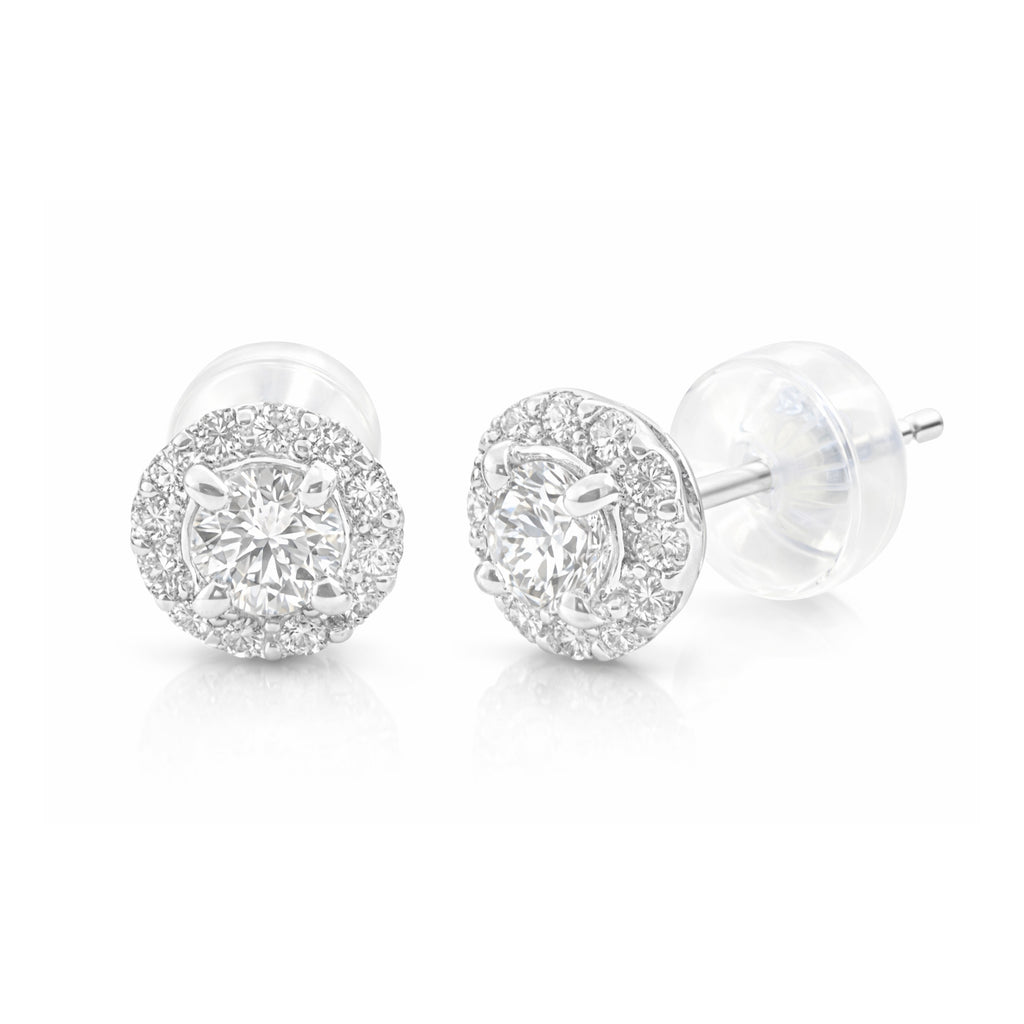 18K ダイヤモンドイヤリング ラウンド - 0.54ct