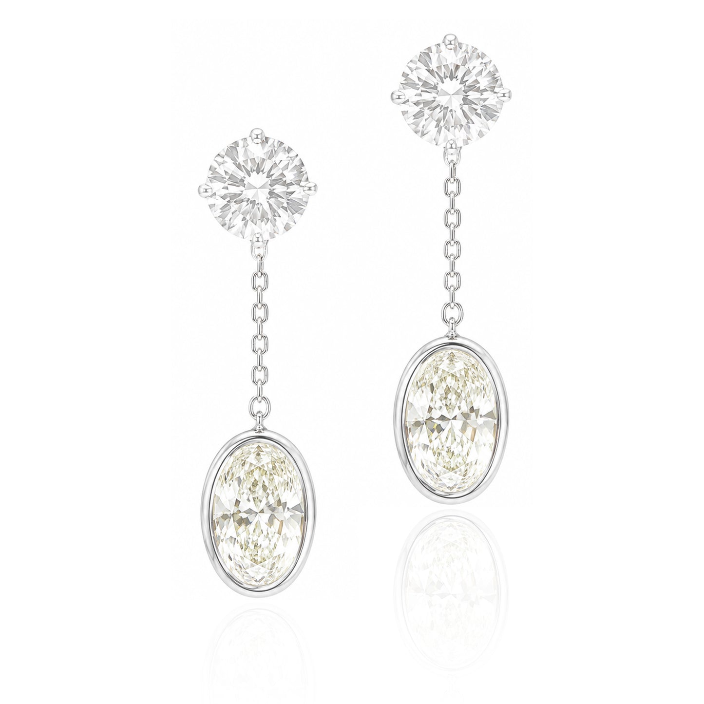 18K Diamond Drop Earrings Attachment  - 1.42ct
