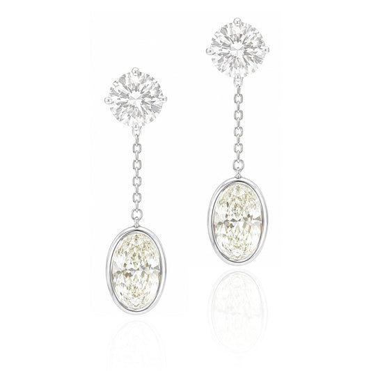 18K Diamond Drop Earrings Attachment  - 1.42ct