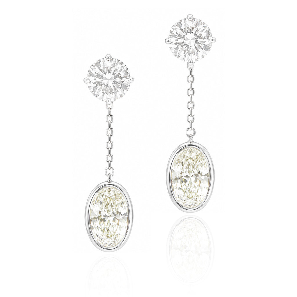 18K Diamond Drop Earrings Attachment  - 1.42ct