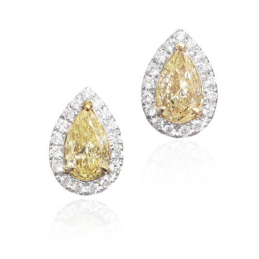 Mael Pear Light Yellow Earrings - 0.8ct