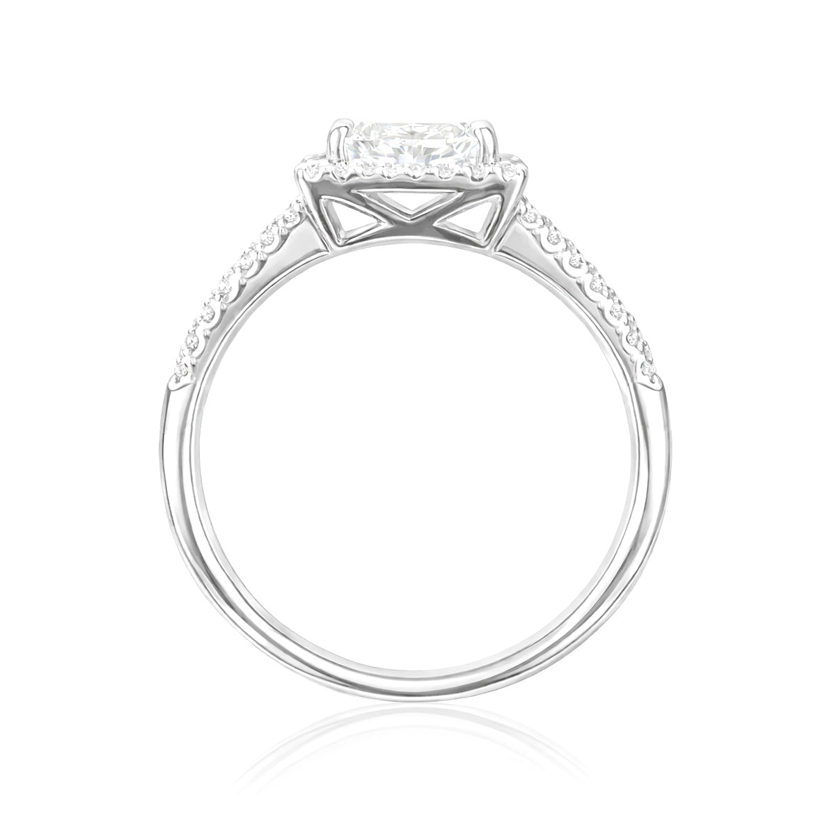 18K ほぼ無色ダイヤモンドリング 1.926ct VVS1 エメラルドカット