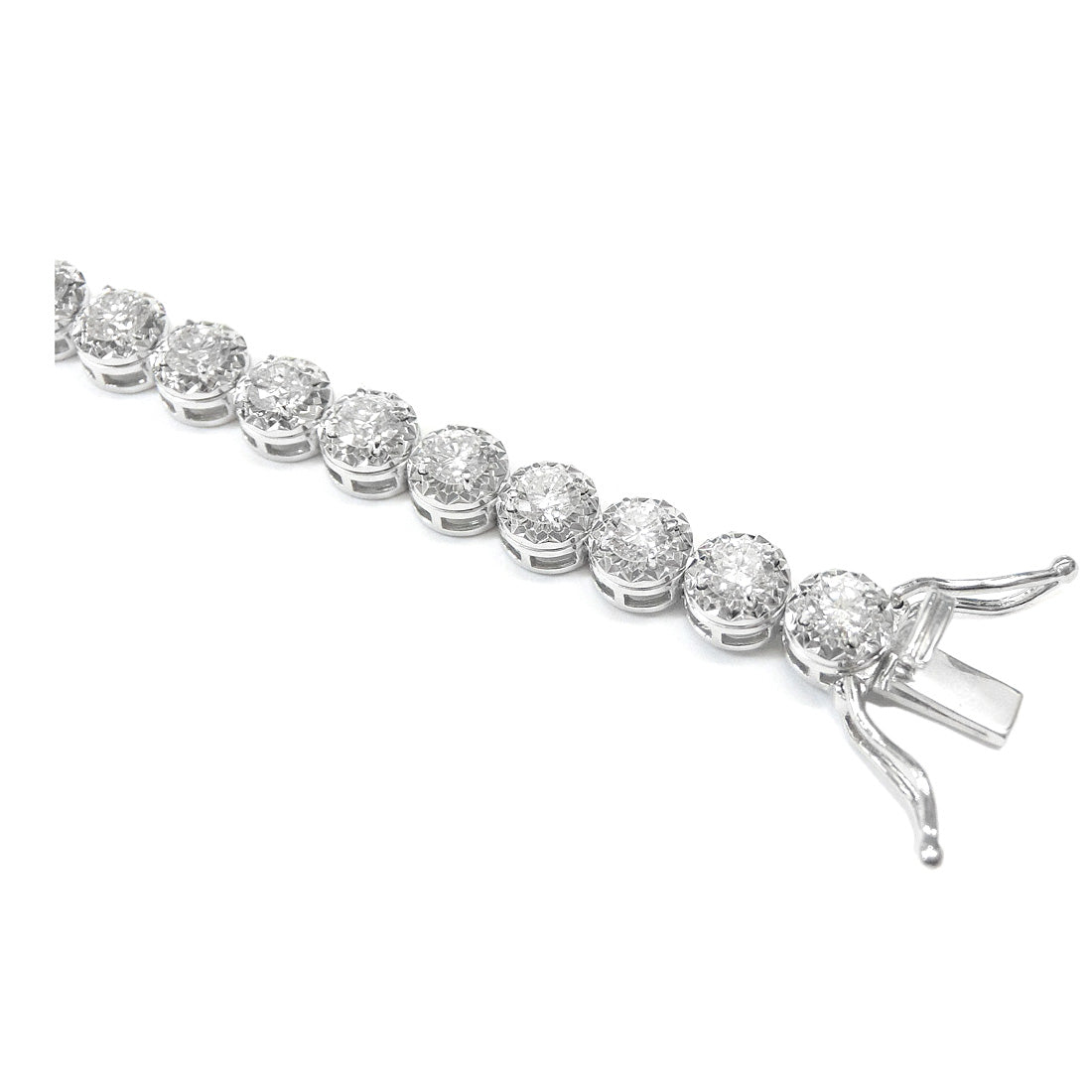 18K 天然ダイヤモンドテニスブレスレット 5.45ct