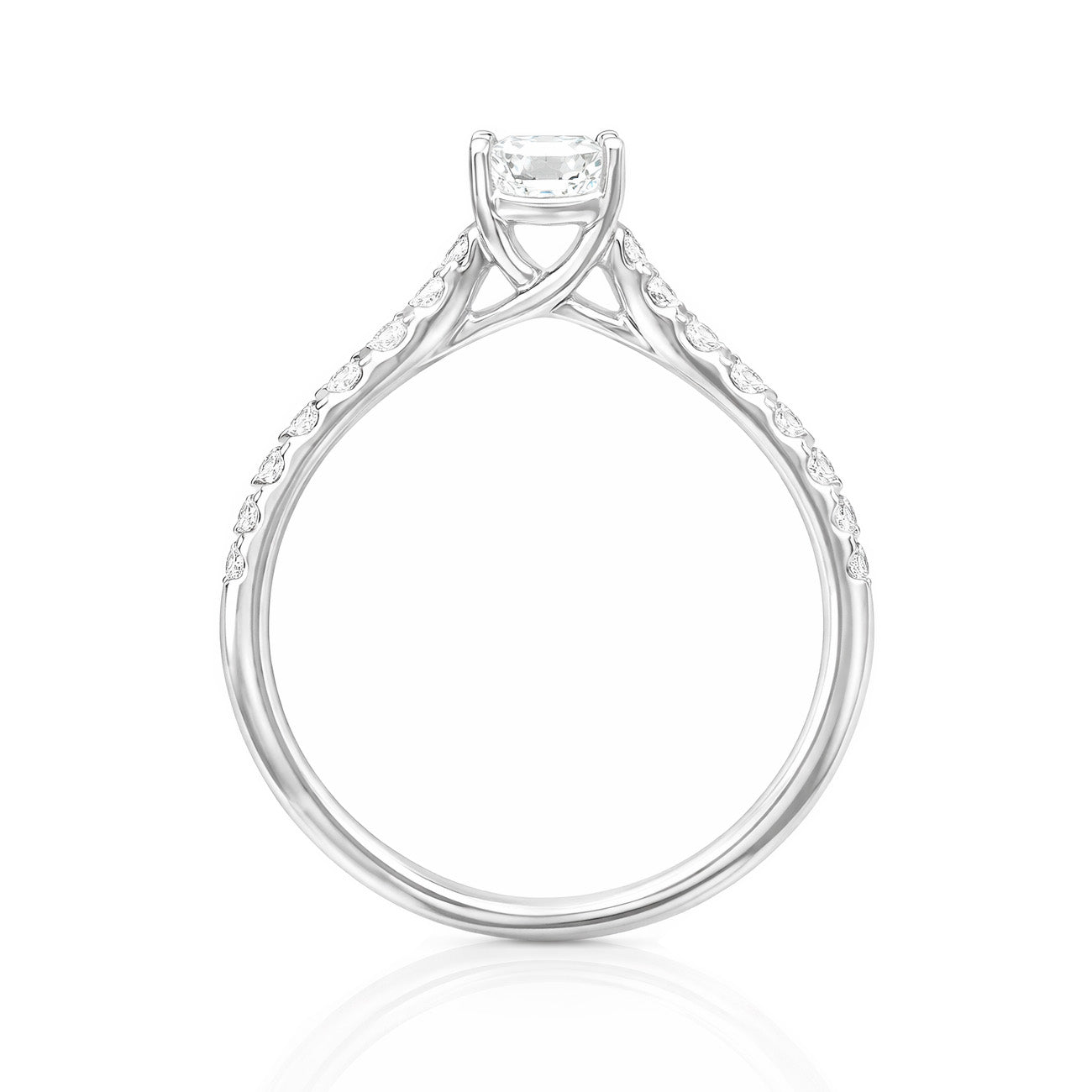 18K E無色 ダイヤモンドリング 1.256ct エメラルドカット