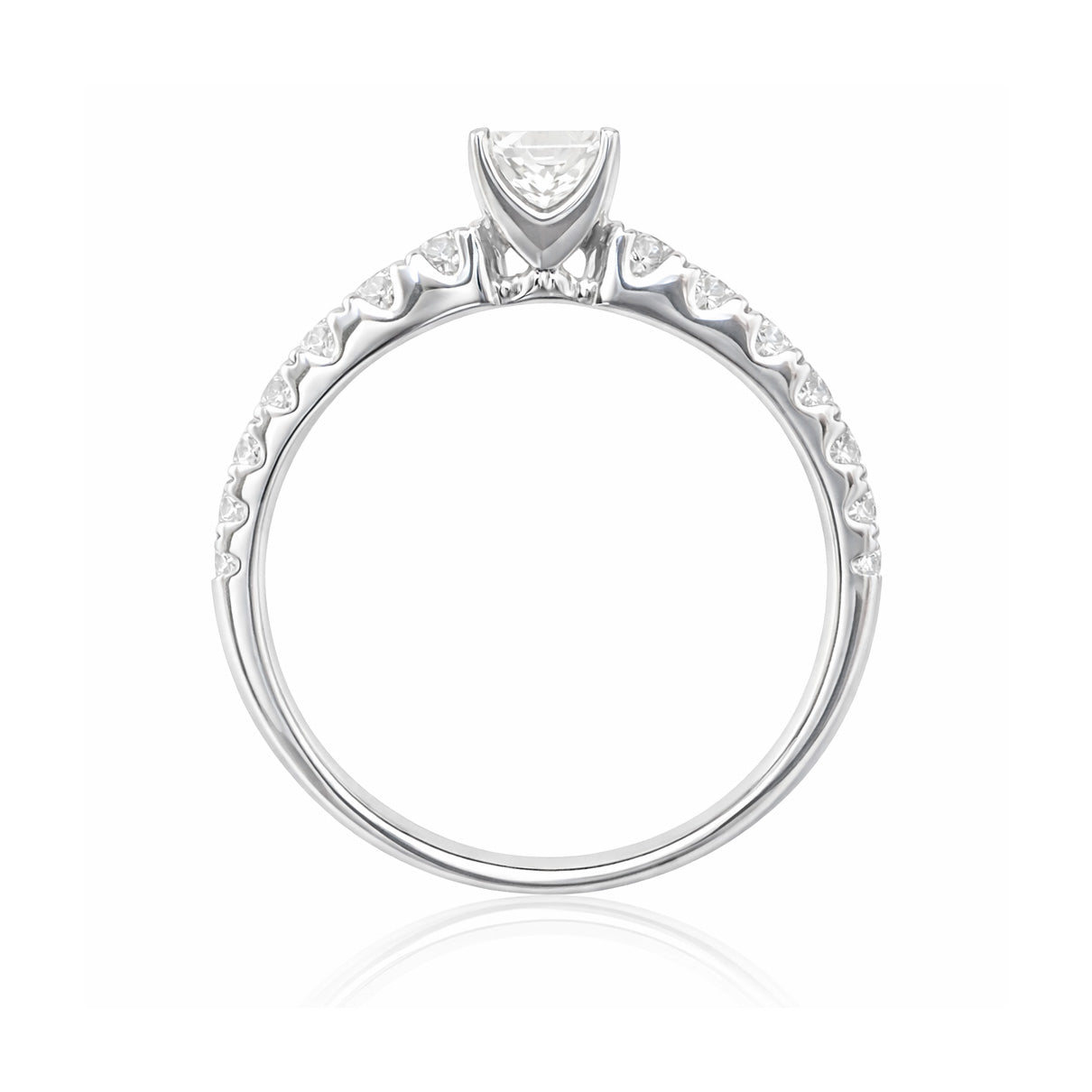 18K 無色Fダイヤモンドリング 1.085ct VS2 プリンセスカット