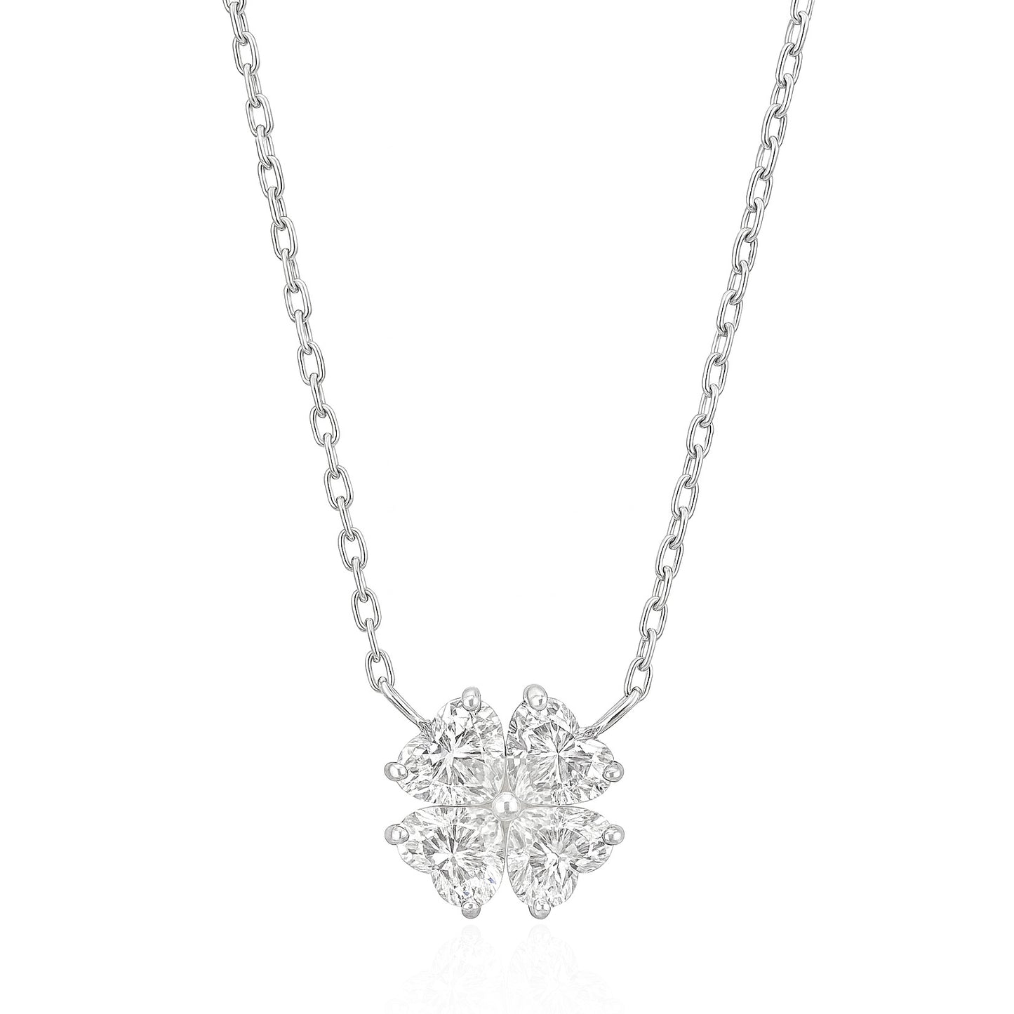 18K 花柄 無色ダイヤモンドペンダント 0.615ct