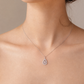 PT850/950 無色 天然ダイヤモンド ペンダント ネックレス ペアカット - 1.024ct